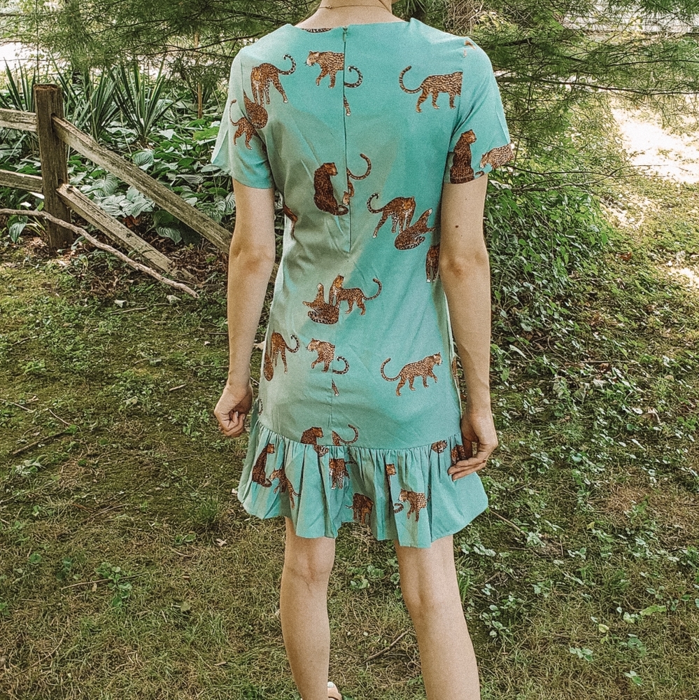 Turquoise leopard dress